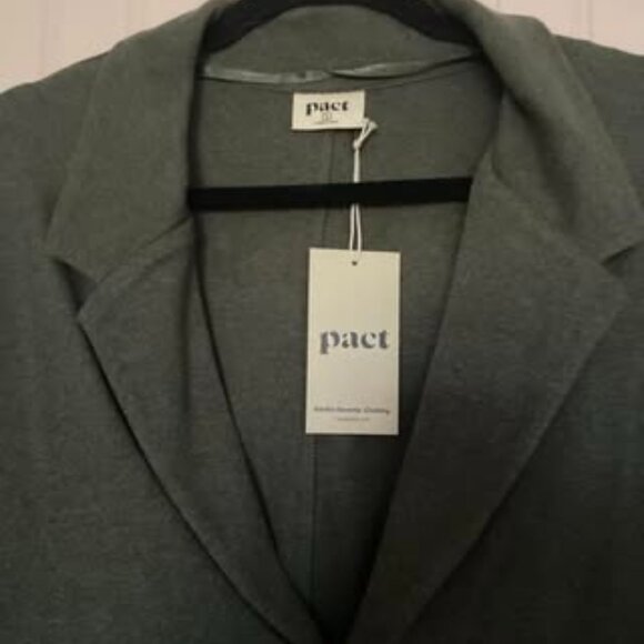 Pact Organic Cotton Women's Relaxed Blazer in Evergreen Heather, size S, NWT - Picture 7 of 9